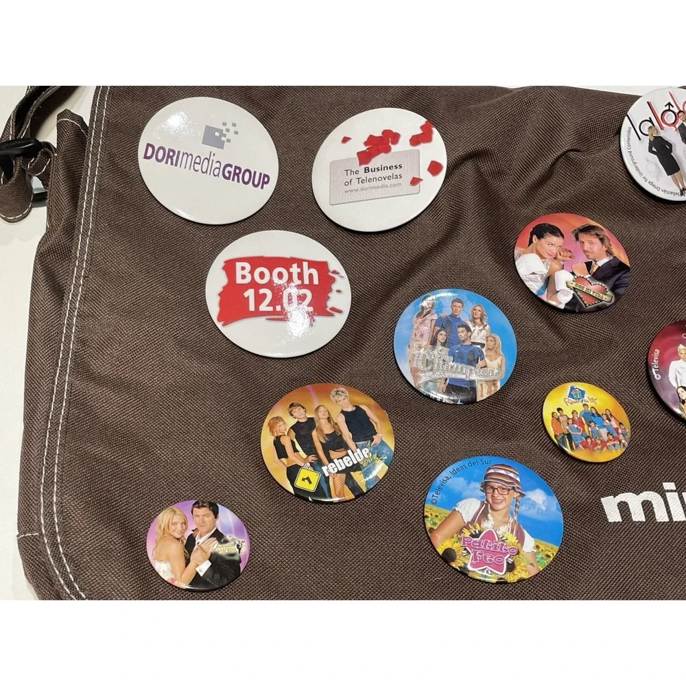 Rare‎ MIPTV Milia Messenger Bag w/ 11 Telenovela Pins Rebelde Sos Mi Vida Lalola